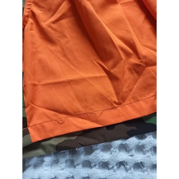 Polo Ralph Lauren Lined Board Shorts / Swim Trunks Men XL Camo Multi Orange READ - Picture 4 of 5